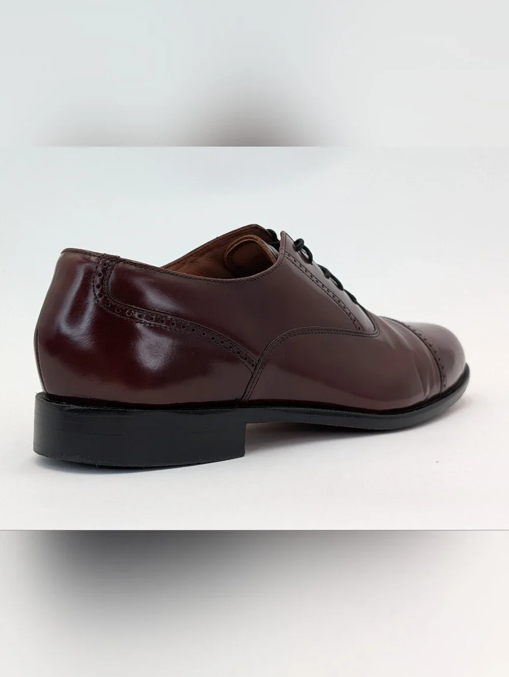 Bostonian Sz 10 Classics First Flex Cap Toe Oxford Burgundy Leather